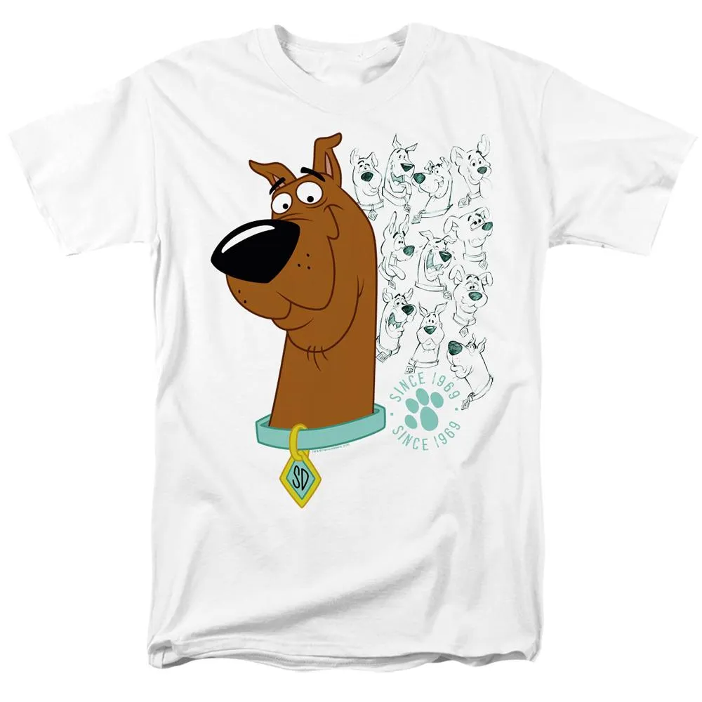 Scooby Doo Evolution Of Scooby Doo Mens T Shirt White