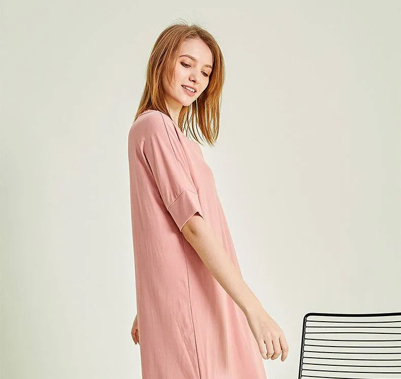 sleep wear Soft Rayon & Spandex Night Shirt Nightgown Lounge wear M & L