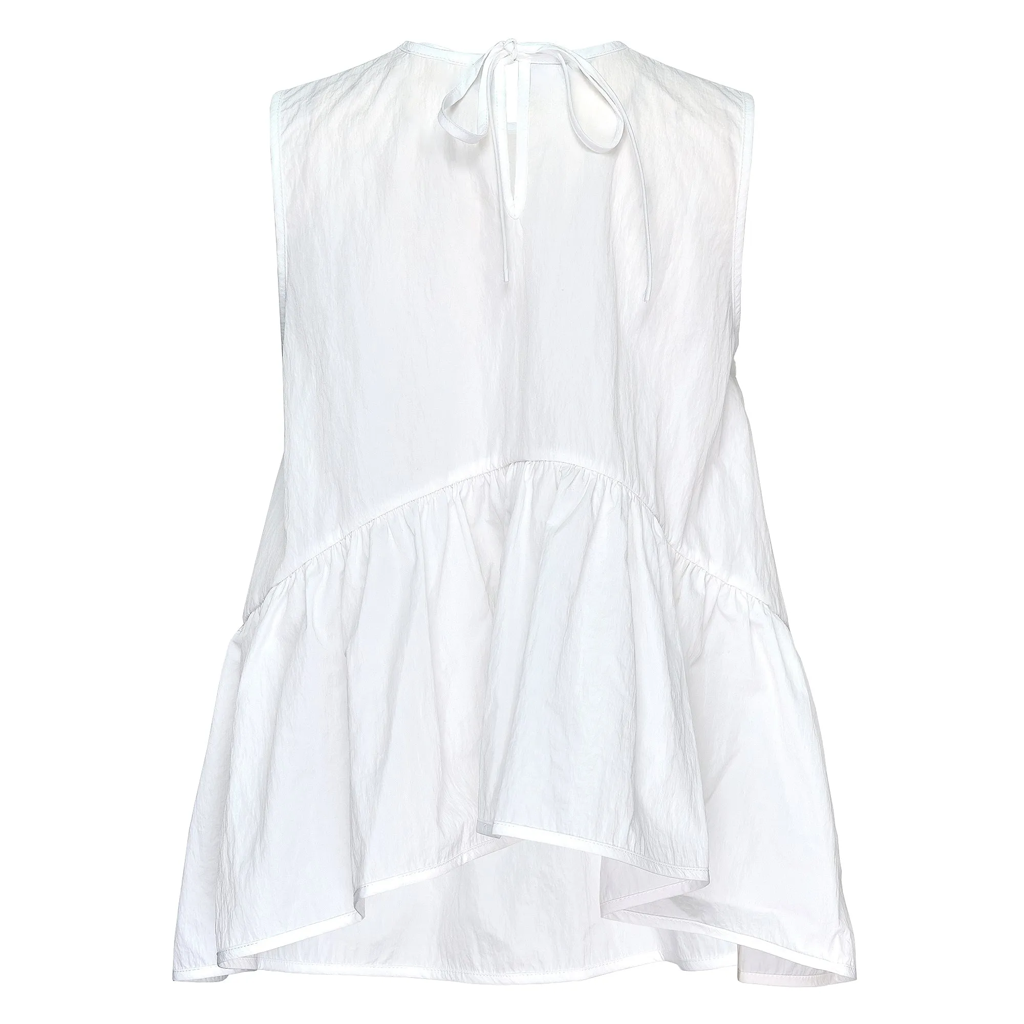 Sleeveless Top With Ruffled Hem