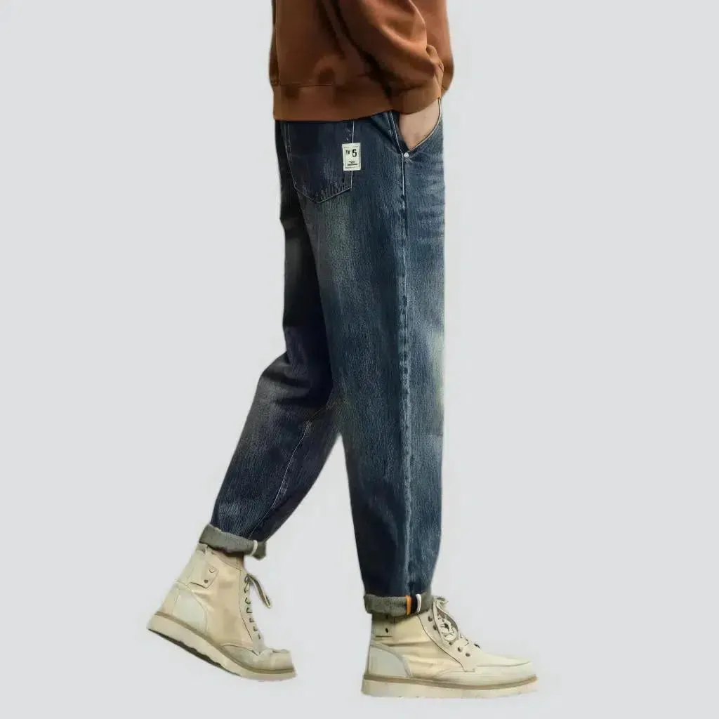 Stretchy men's loose jeans