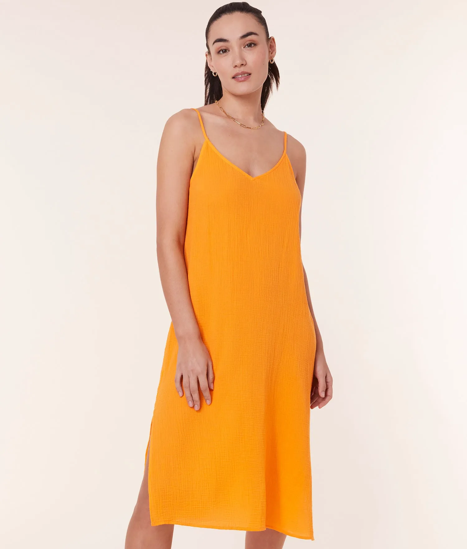 The Barreta Dress - Cotton Gauze - Marigold