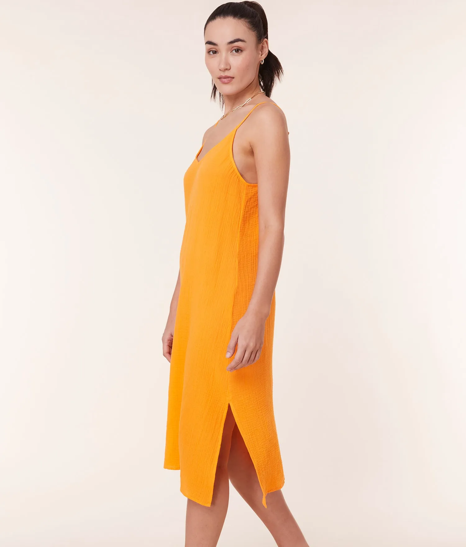 The Barreta Dress - Cotton Gauze - Marigold