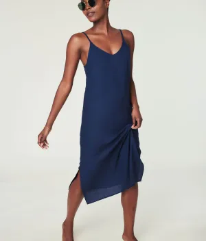 The Barreta Dress - Linen - Midnight