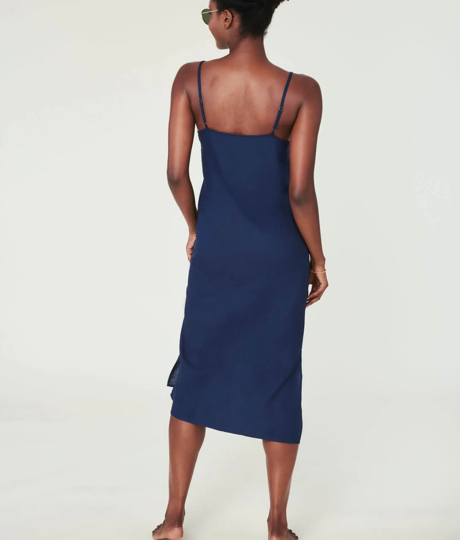 The Barreta Dress - Linen - Midnight