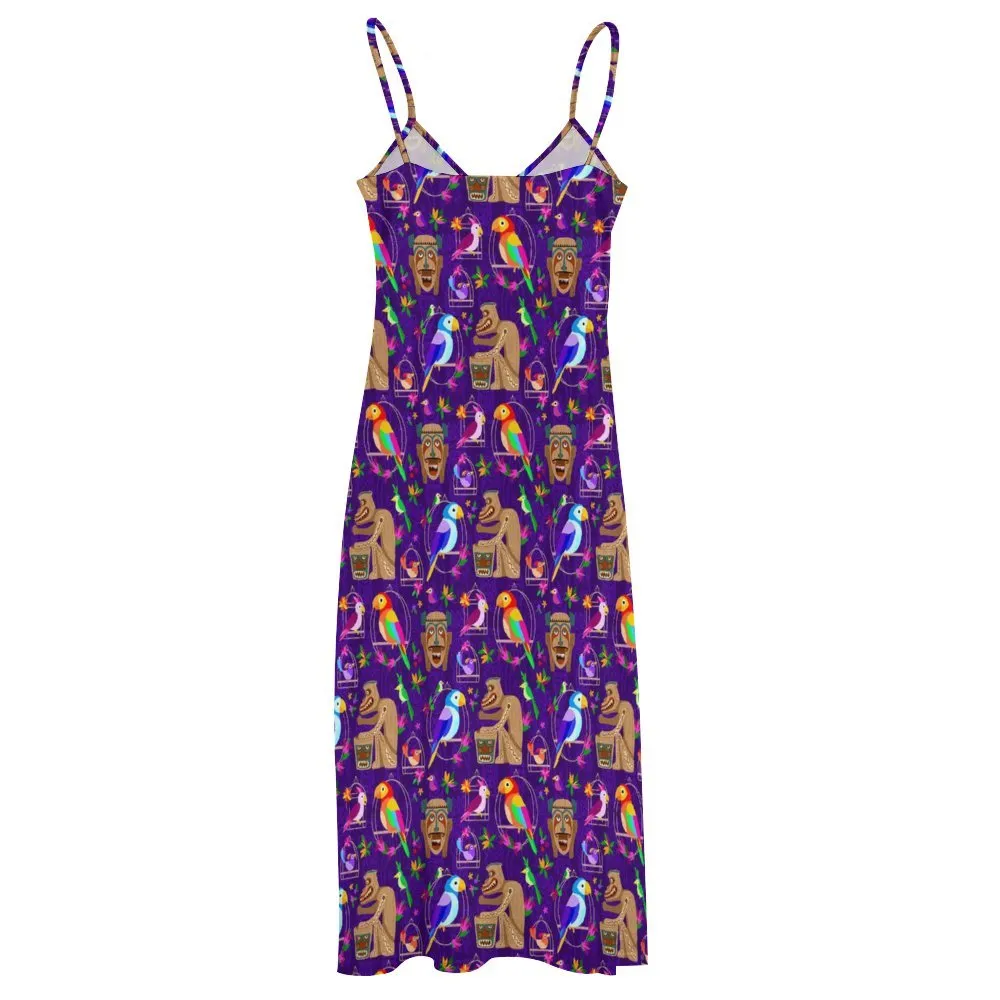 Tiki Plays The Drums Women's Summer Slip Long Dress