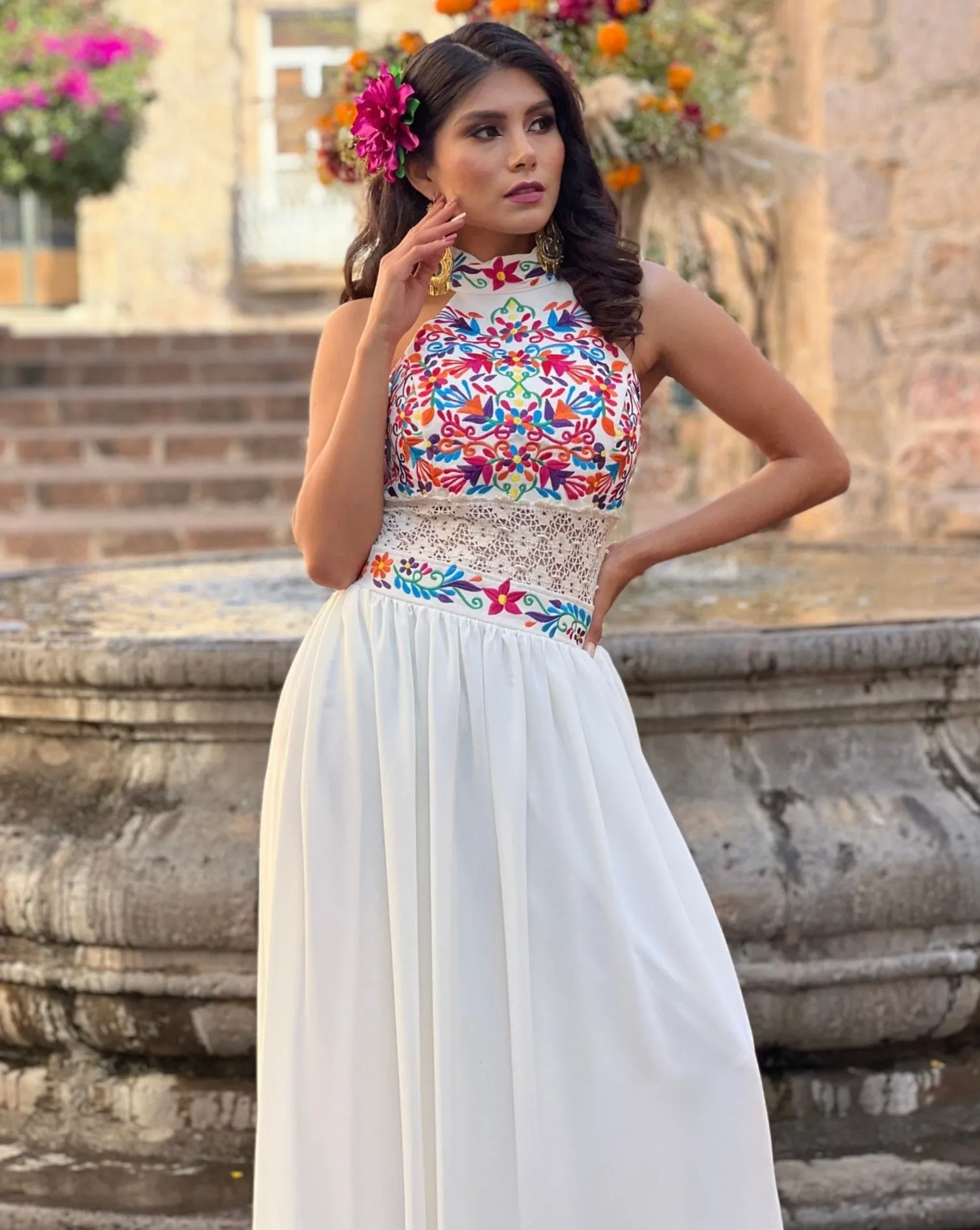 Tulum Floral Mexican Dress