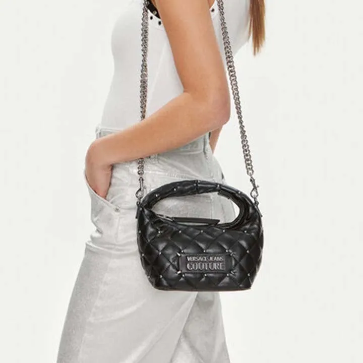 VERSACE JEANS COUTURE QUILTED SMALL BLACK BAG