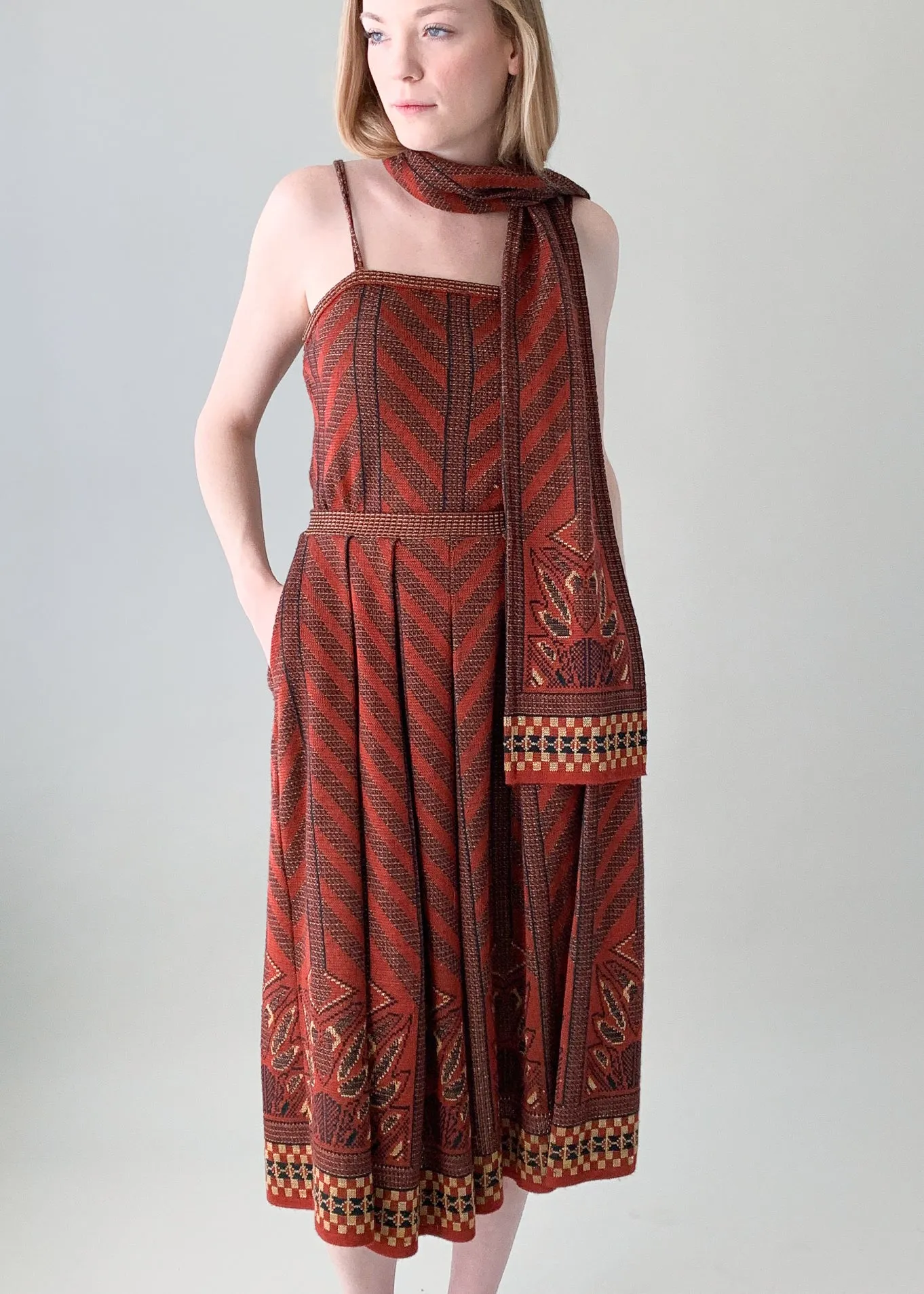 Vintage 1970s Bill Gibb Knit Dress Set