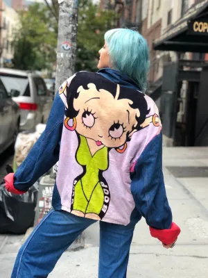 Vintage 80’s Oversized Denim Betty Boop Patchwork Jacket