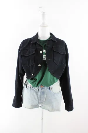 Vintage Black Bongo Denim Jeans Jacket (M)