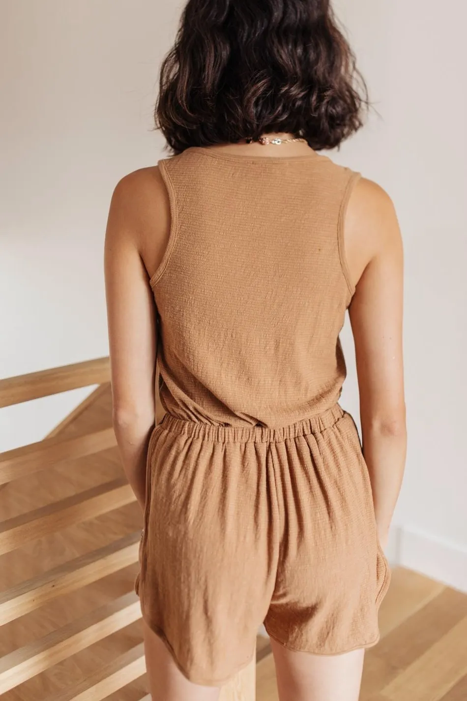 Wanderlust Romper in Mocha