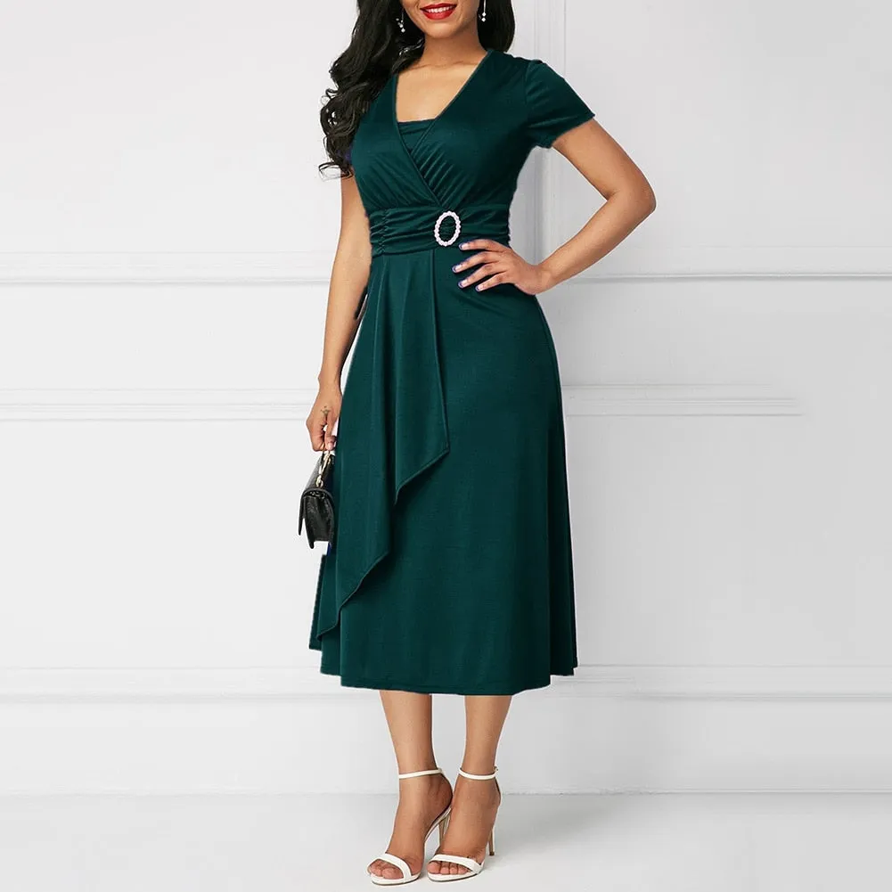 Willa's Wrap Belted Casual Dress - Culture Heaven Special