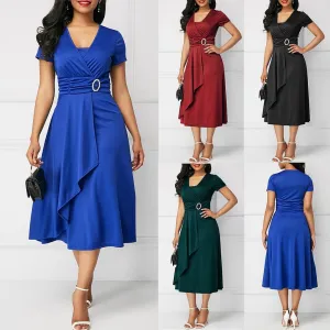 Willa's Wrap Belted Casual Dress - Culture Heaven Special