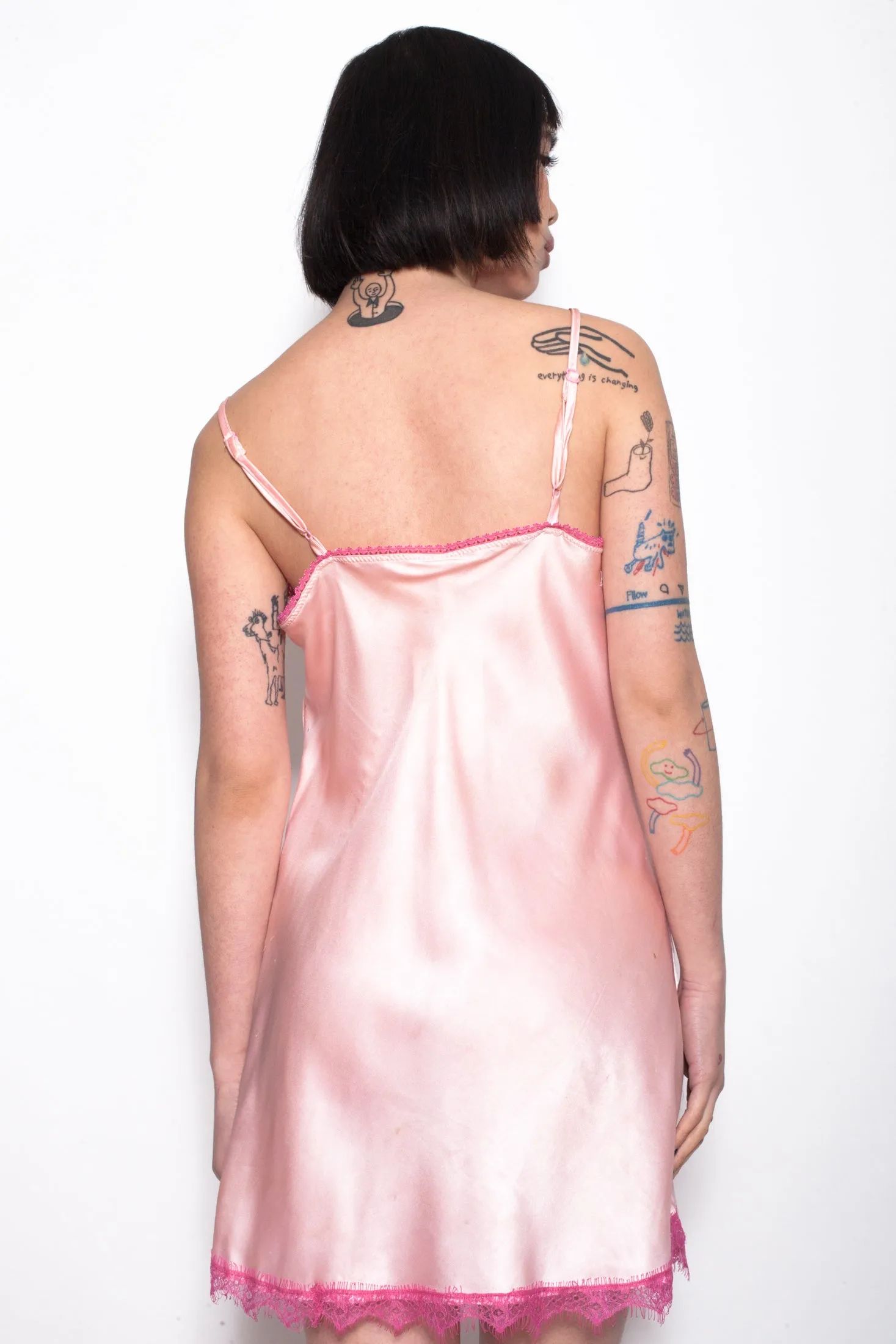 Y2K Light Pink Satin Slip Dress