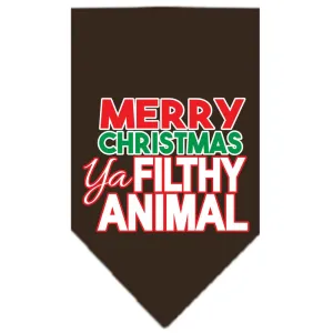 Ya Filthy Animal Screen Print Pet Bandana Cocoa Size Large