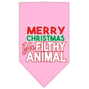 Ya Filthy Animal Screen Print Pet Bandana Light Pink Size Large