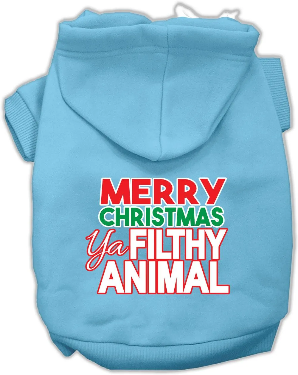 Ya Filthy Animal Screen Print Pet Hoodie Baby Blue Med (12)